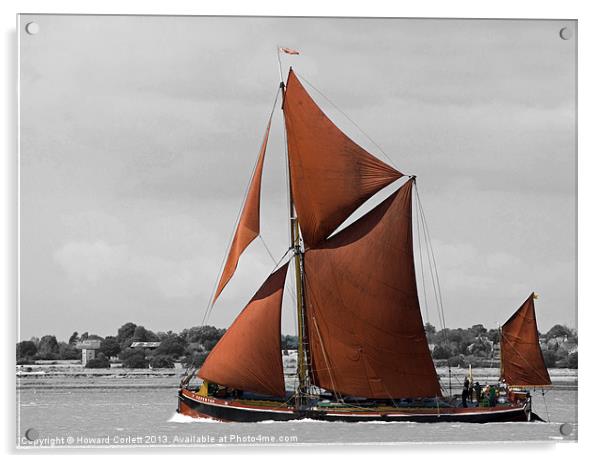 Thames Barge Repertor Acrylic by Howard Corlett