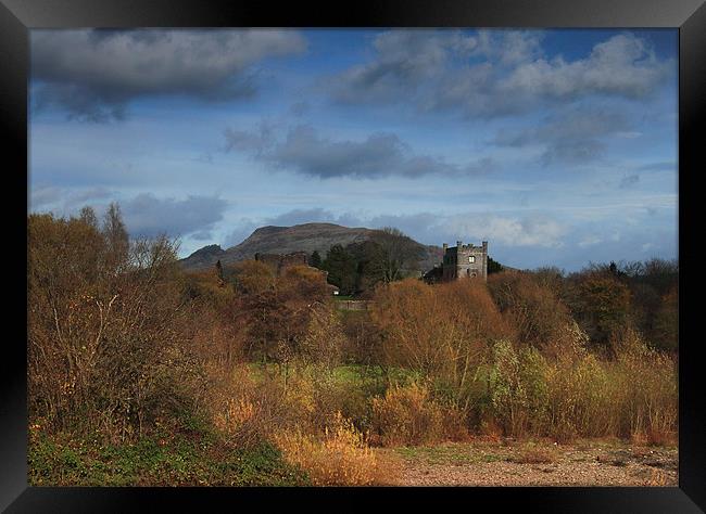 Abergavenny Castle monmouthshire wales uk Framed Print by simon powell