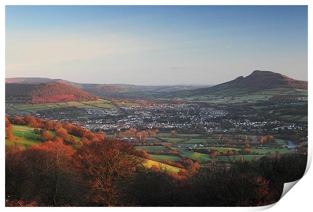 Abergavenny Town Monmouthshire wales Print by simon powell