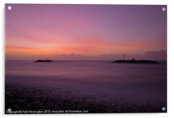 Sidmouth sunrise Acrylic by Pete Hemington