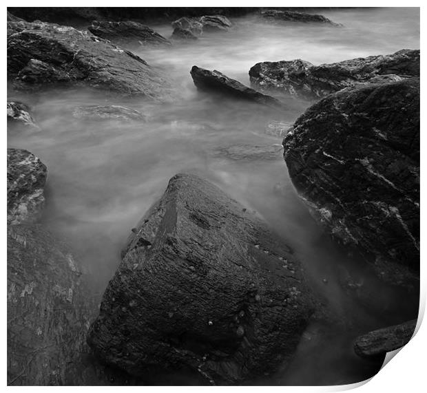 Misty Rock Print by Stephen Walters