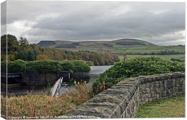 BOTTOMS RESERVOIR Canvas Print by malcolm fish