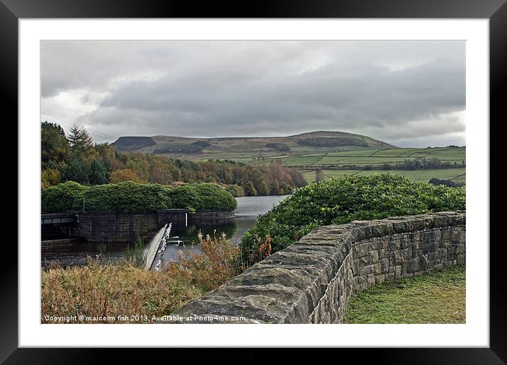 BOTTOMS RESERVOIR Framed Mounted Print by malcolm fish
