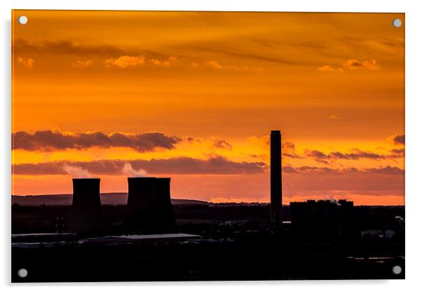 Didcot power station Sunset Acrylic by Oxon Images