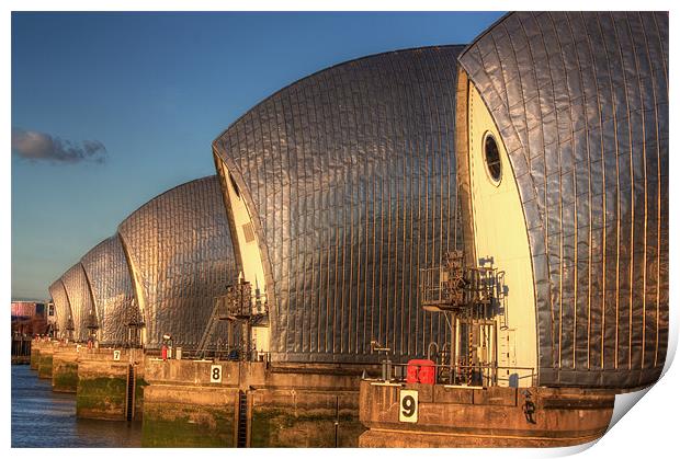 Thames Barrier Print by Stuart Gennery
