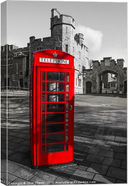 Classic British Phone Box at Windsor Castle Canvas Print by Chris Thaxter