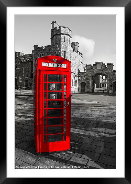 Classic British Phone Box at Windsor Castle Framed Mounted Print by Chris Thaxter