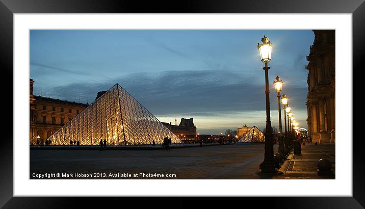 The Louvre Pyramid Paris Framed Mounted Print by Mark Hobson