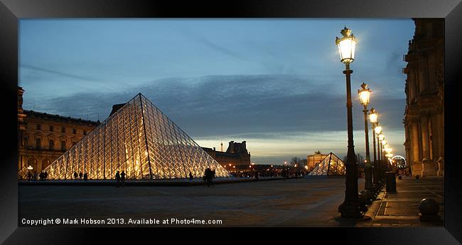 The Louvre Pyramid Paris Framed Print by Mark Hobson