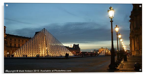 The Louvre Pyramid Paris Acrylic by Mark Hobson