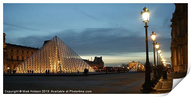 The Louvre Pyramid Paris Print by Mark Hobson