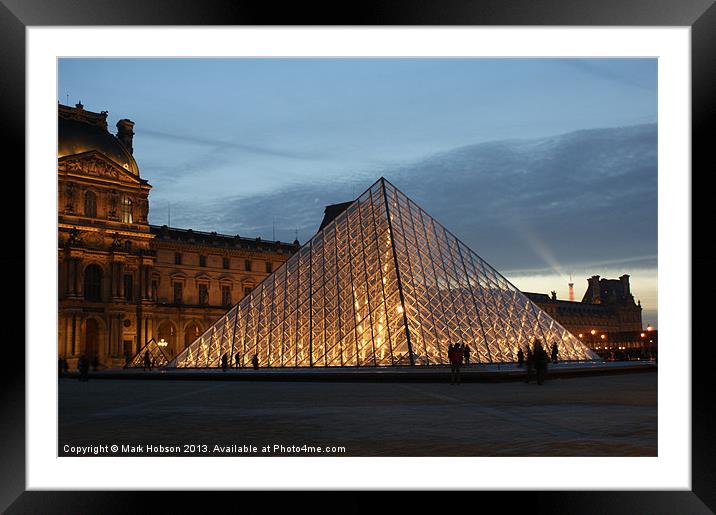 The Louvre Pryamid Framed Mounted Print by Mark Hobson