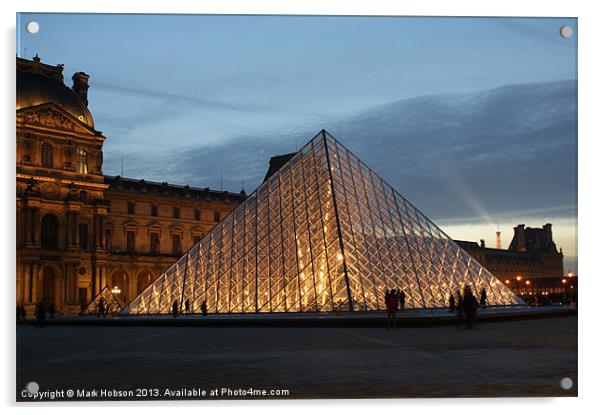The Louvre Pryamid Acrylic by Mark Hobson