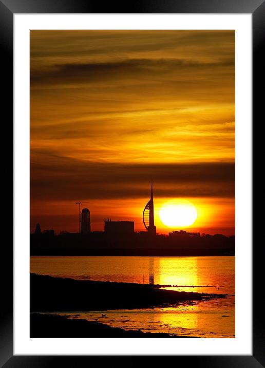 Spinnaker Tower Sunset Framed Mounted Print by Sharpimage NET