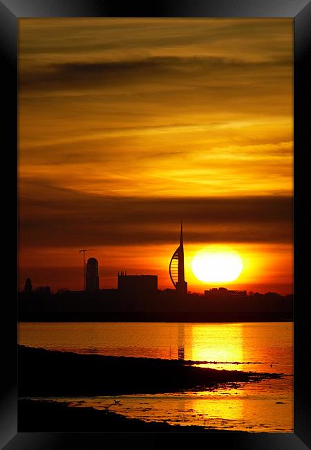 Spinnaker Tower Sunset Framed Print by Sharpimage NET