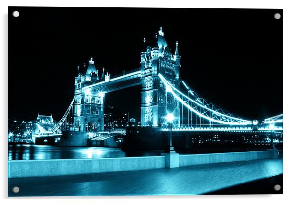 Tower Bridge Blue Acrylic by Dan Davidson