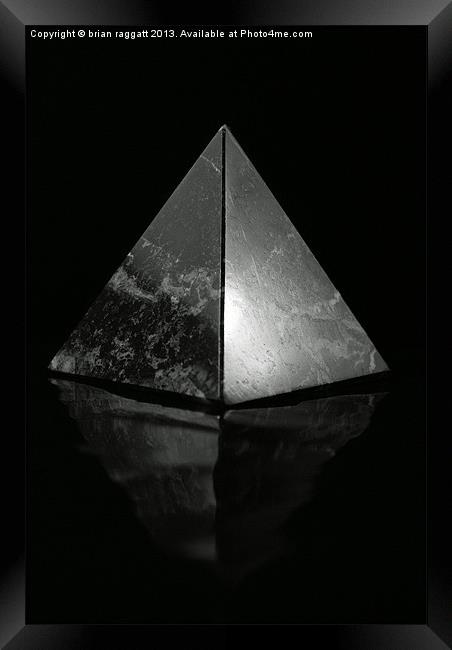 Pyramid on Black Background Framed Print by Brian  Raggatt