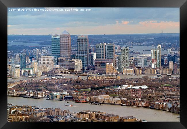 Canary Wharf viewed from The Shard Framed Print by Steve Hughes
