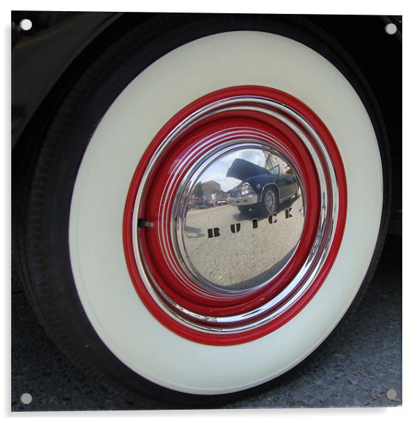 Buick Hubcap Acrylic by Donna-Marie Parsons