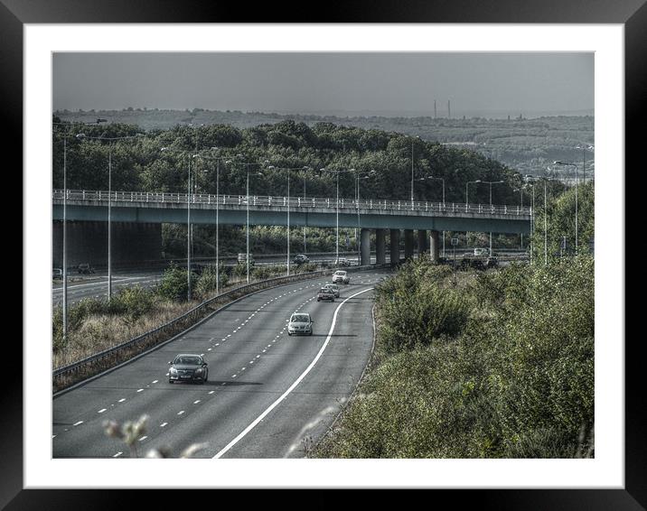 hdr m2 motorway Framed Mounted Print by Martyn Bennett