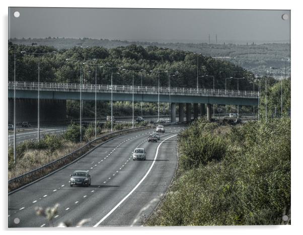 hdr m2 motorway Acrylic by Martyn Bennett