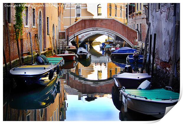 Reflections of Venice Print by Rob Washington