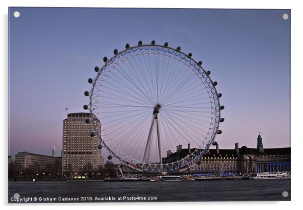 London Eye at Sunset Acrylic by Graham Custance