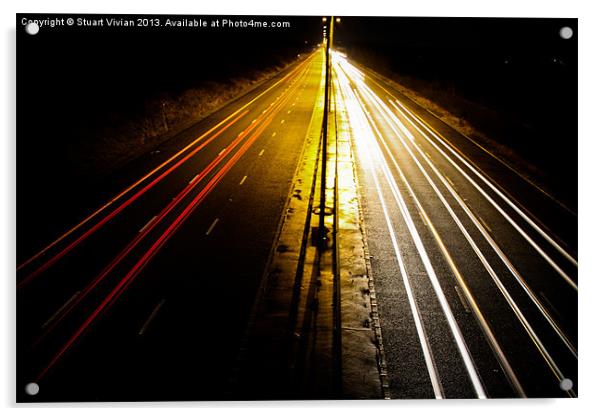 Cars on Motorway #2 Acrylic by Stuart Vivian