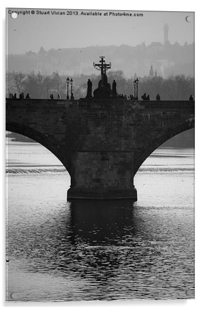 Misty Bridge Acrylic by Stuart Vivian