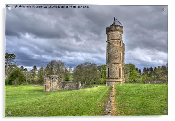 Eglinton Castle Tower & Ruins Acrylic by Valerie Paterson