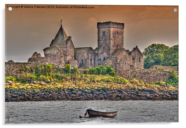 Medieval Inchcolm Abbey Acrylic by Valerie Paterson