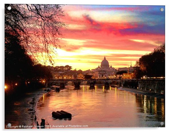 Vatican sunset Acrylic by Rachael Hood