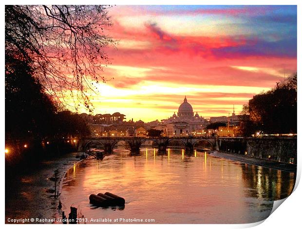 Vatican sunset Print by Rachael Hood