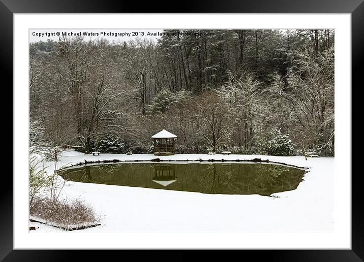 Snow at the Pond Framed Mounted Print by Michael Waters Photography