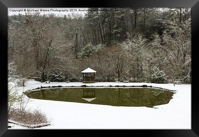 Snow at the Pond Framed Print by Michael Waters Photography