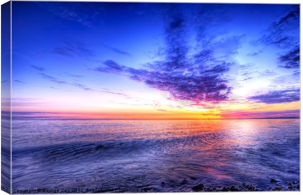 Sunset at Dinas Dinlle Canvas Print by George Cox
