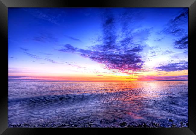 Sunset at Dinas Dinlle Framed Print by George Cox