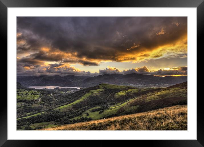 Sunset Views above Keswick Framed Mounted Print by Jason Connolly