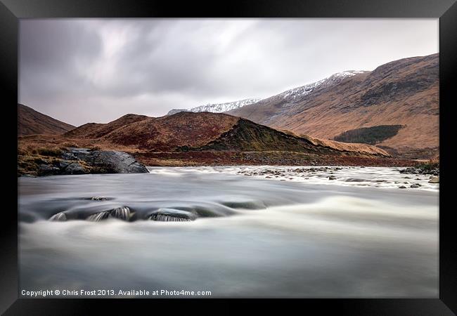Flowing River Etive Framed Print by Chris Frost