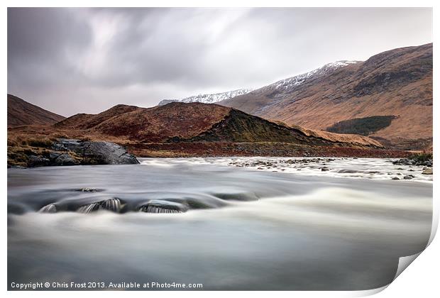 Flowing River Etive Print by Chris Frost