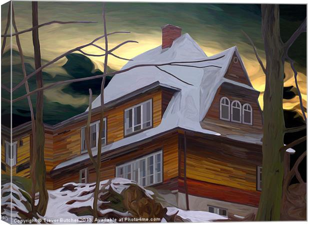 Hill House - Winter Canvas Print by Trevor Butcher