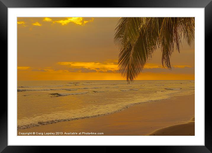 sunset over the pacific Framed Mounted Print by Craig Lapsley