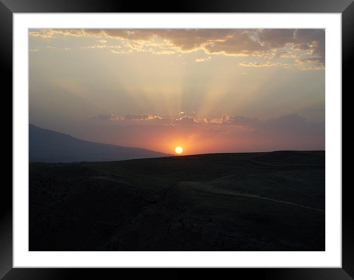 Sunet over Mosul Framed Mounted Print by jim anson