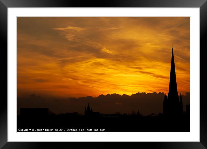 Norwich silk sky Framed Mounted Print by Jordan Browning Photo
