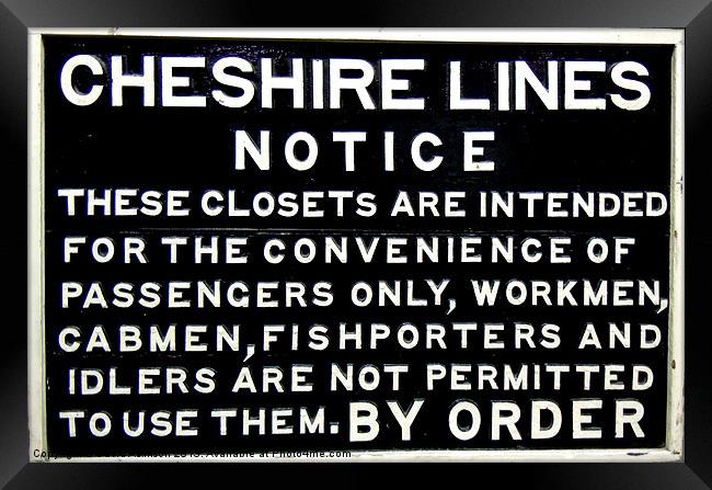OLD RAILWAY SIGN Framed Print by David Atkinson