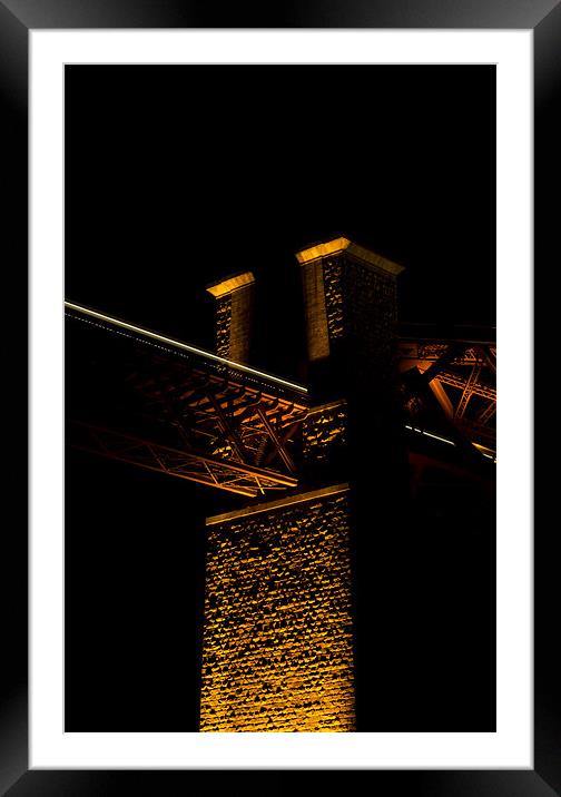 Forth Rail Column with Train Framed Mounted Print by T2 Images