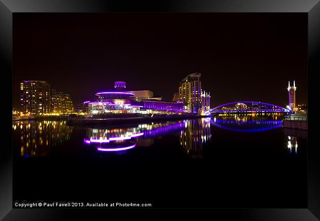 Salford Quays at night Framed Print by Paul Farrell Photography