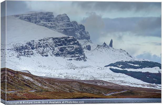 Snow on the Storr Canvas Print by Richard Smith