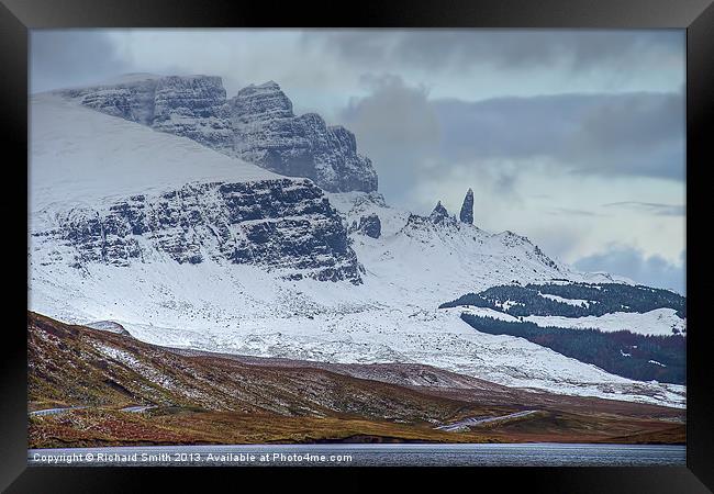 Snow on the Storr Framed Print by Richard Smith