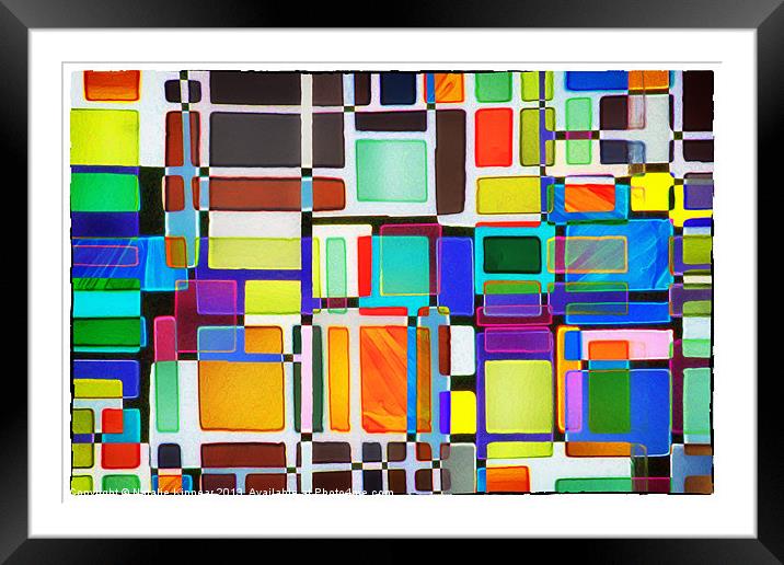 Stained Glass Window Multi-Colored Abstract Framed Mounted Print by Natalie Kinnear